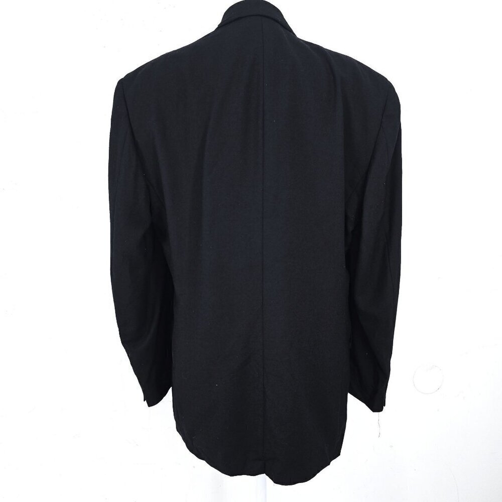 Austin ReedJacobsons Double Breasted Gold Button Wool Black Blazer Men Size 40R - Picture 8 of 12